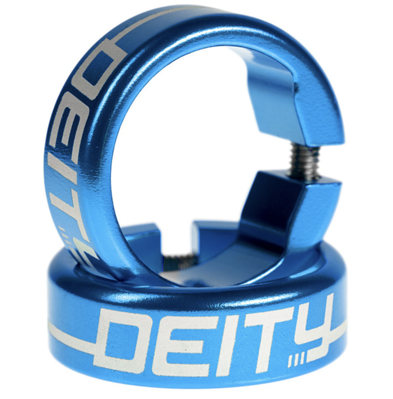Deity Handlebar Grip Clamps Blue-1